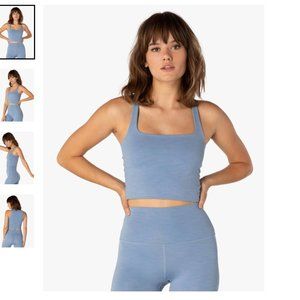Beyond Yoga Heather Rib Square Neck Cropped Tank